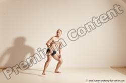 Underwear Gymnastic poses Man White Slim Bald Dancing Dynamic poses Academic